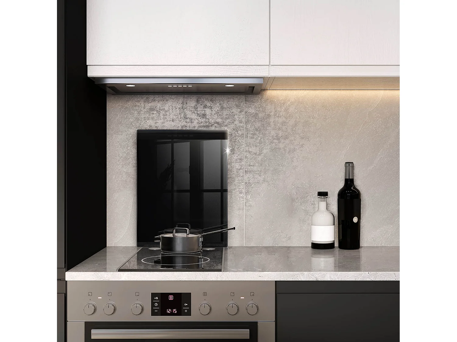 Planche de cuisine rectangulaire en verre, 40x52 cm. Couleur noir.