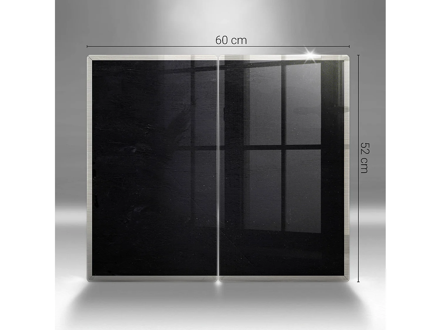 Rechteckiges Küchenbrett aus Glas, 2 Stück 30x52 cm Kreidetafel