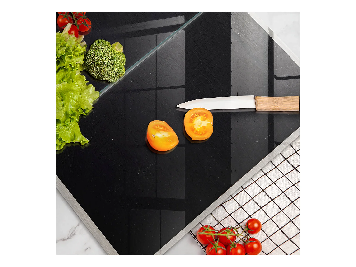 Planche de cuisine rectangulaire en verre, 2 pièces 30x52 cm Tableau à craie