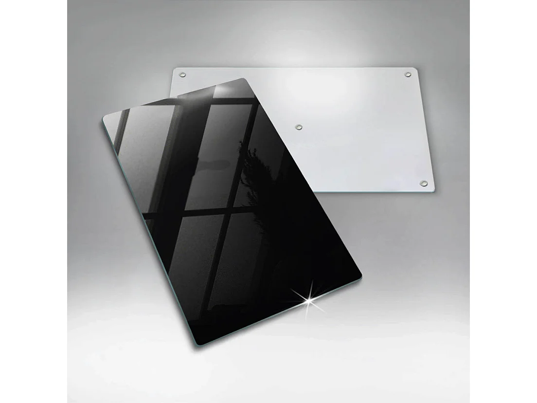 Planche de cuisine rectangulaire en verre, 30x52 cm. Couleur noir.