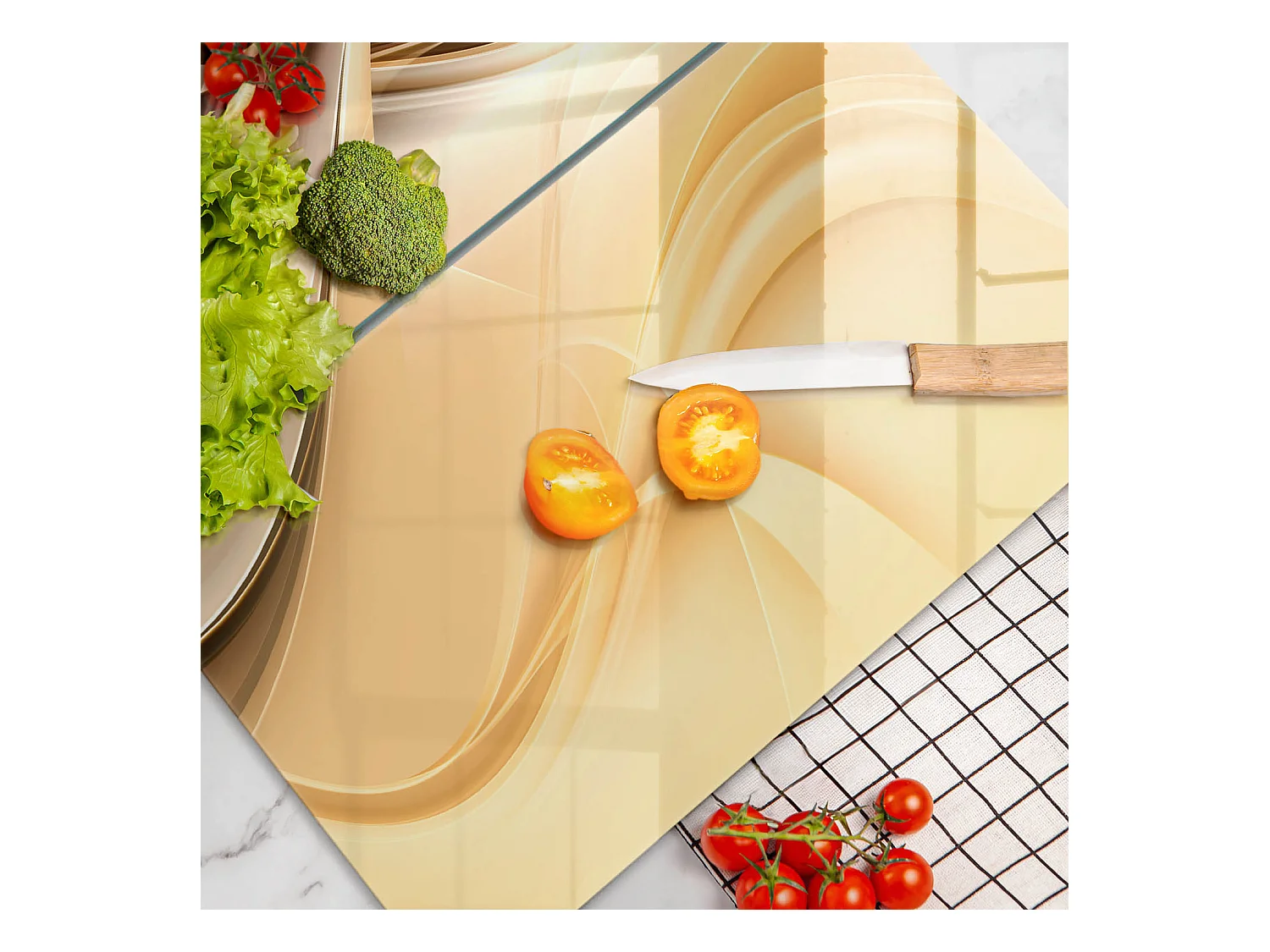 Planche de cuisine rectangulaire en verre, 2 pièces 30x52 cm Fumée abstraite
