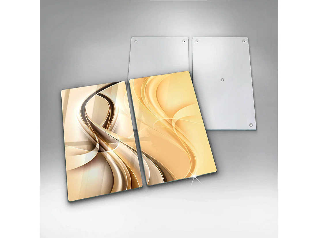 Planche de cuisine rectangulaire en verre, 2 pièces 30x52 cm Fumée abstraite