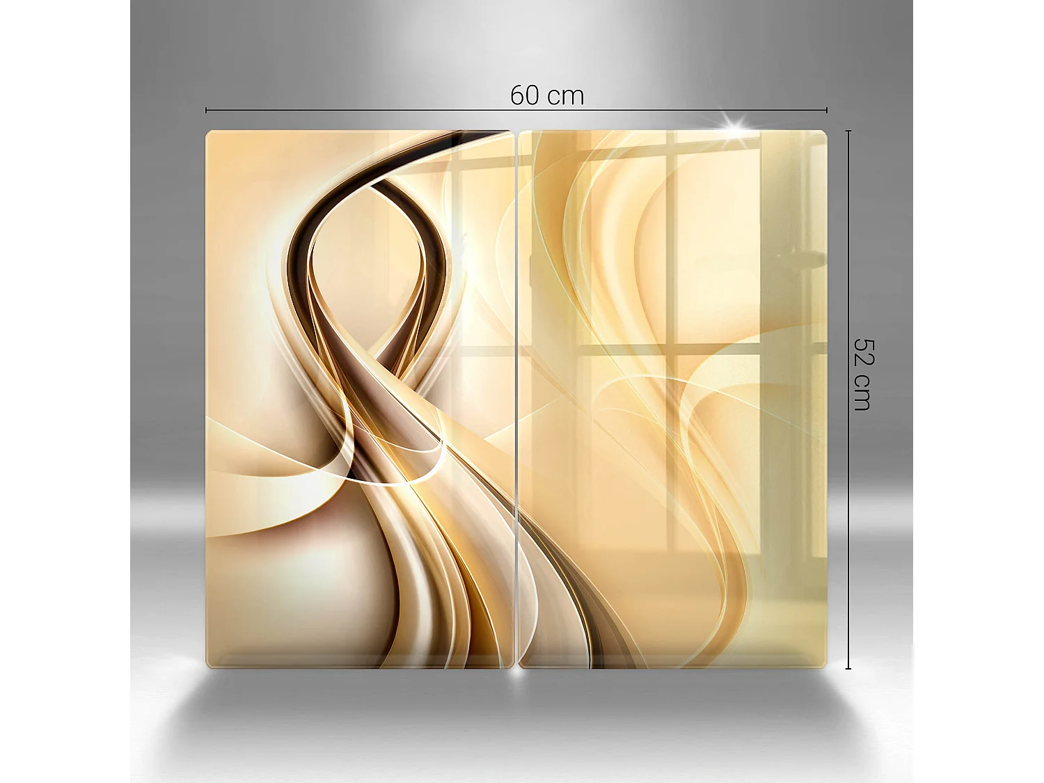 Planche de cuisine rectangulaire en verre, 2 pièces 30x52 cm Fumée abstraite