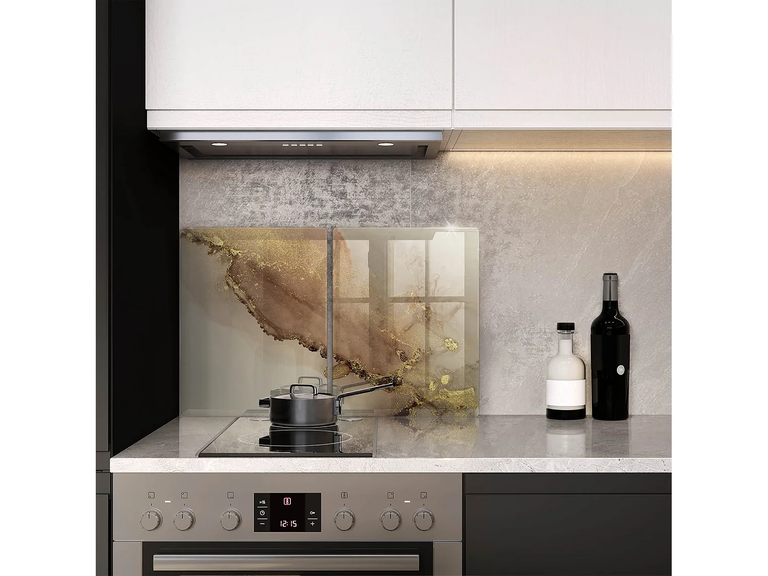 Planche de cuisine rectangulaire en verre, 2 pièces, 40x52 cm Or abstrait