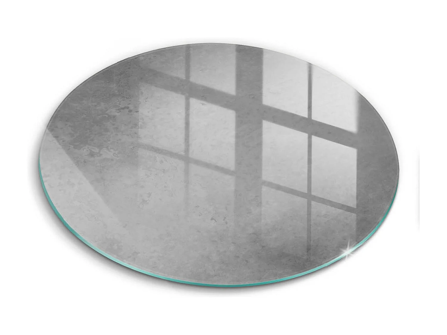 Rond glazen keukenbord, 30 cm, betonnen textuurachtergrond