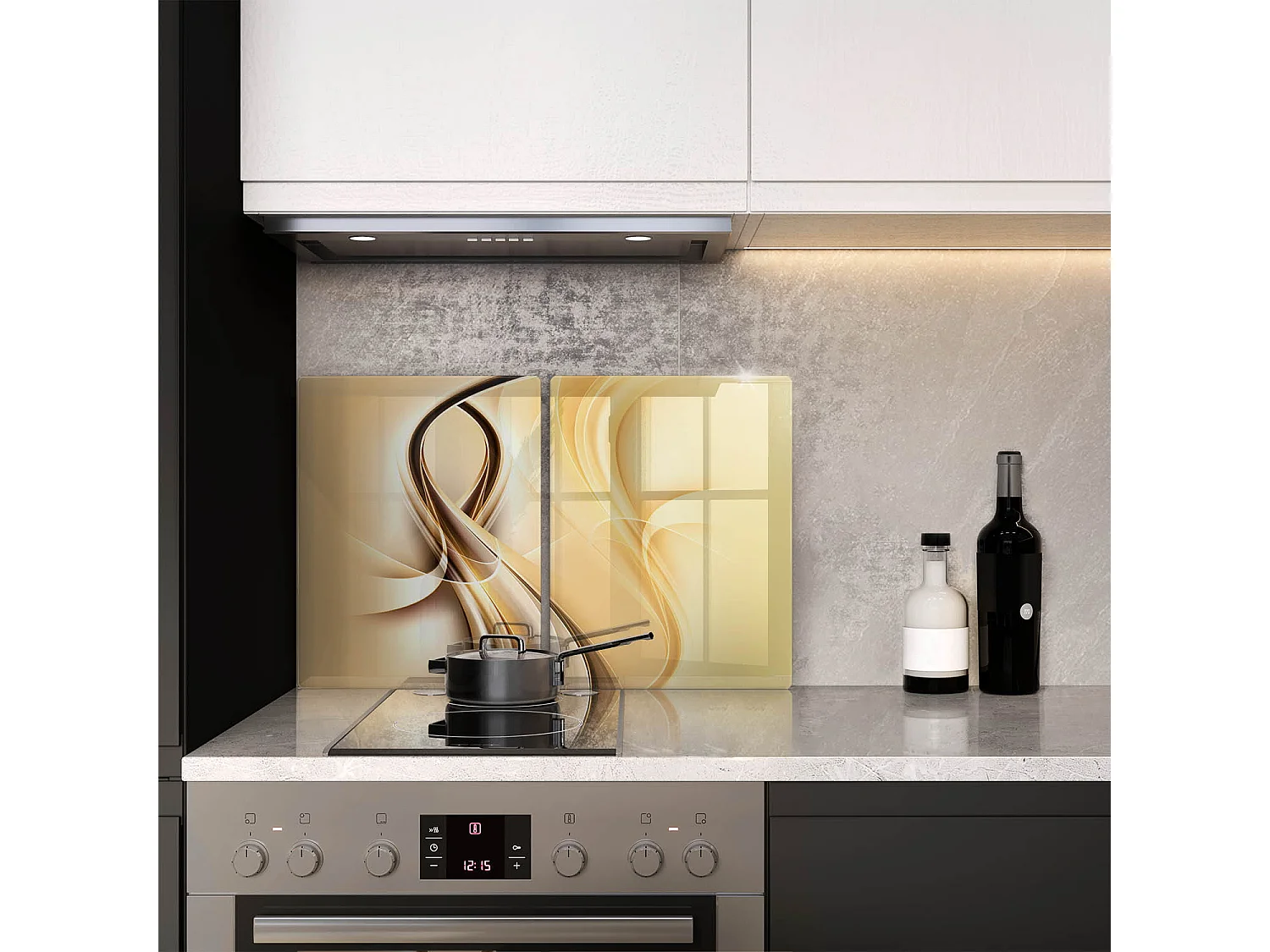 Planche de cuisine rectangulaire en verre, 2 pièces 40x52 cm Fumée abstraite