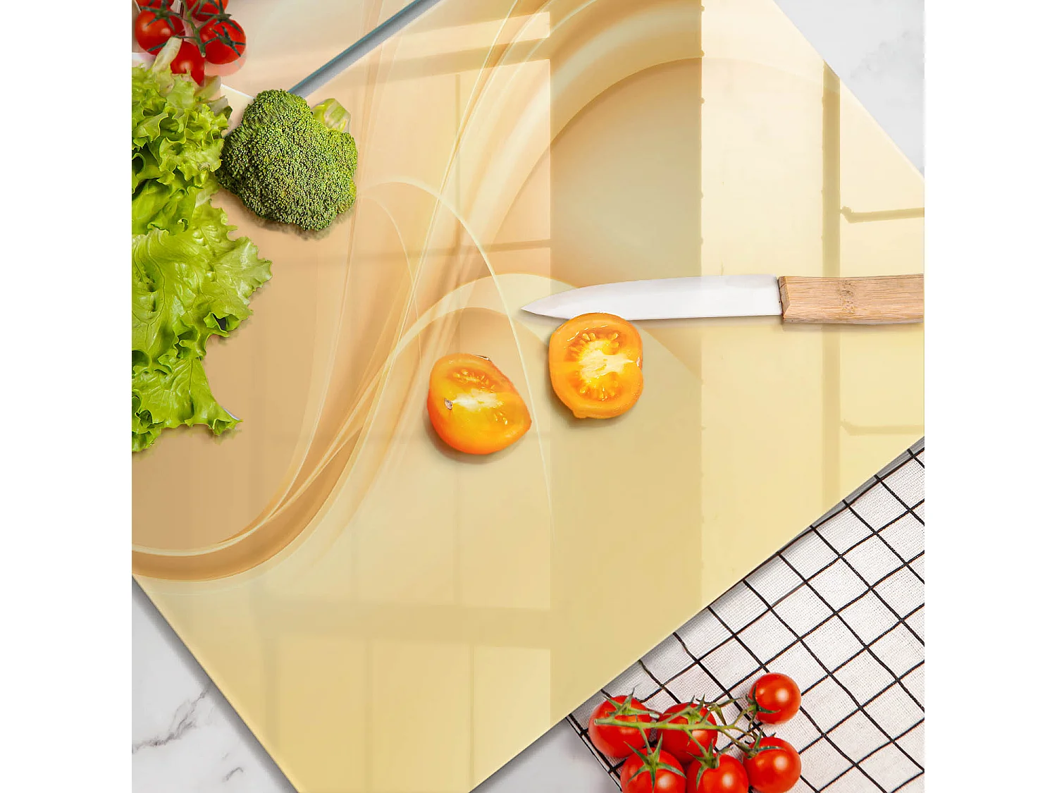 Planche de cuisine rectangulaire en verre, 2 pièces 40x52 cm Fumée abstraite