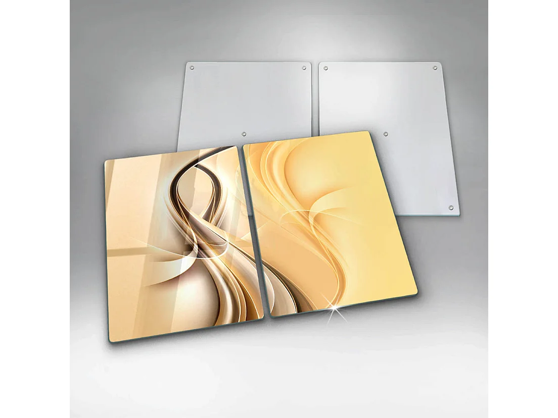 Planche de cuisine rectangulaire en verre, 2 pièces 40x52 cm Fumée abstraite