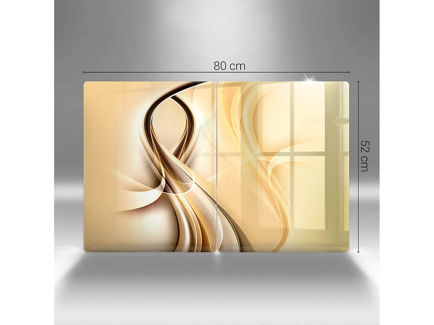 Planche de cuisine rectangulaire en verre, 2 pièces 40x52 cm Fumée abstraite