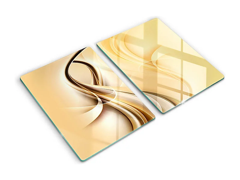 Rechteckiges Küchenbrett aus Glas, 2 Stück 40x52 cm Abstrakter Rauch