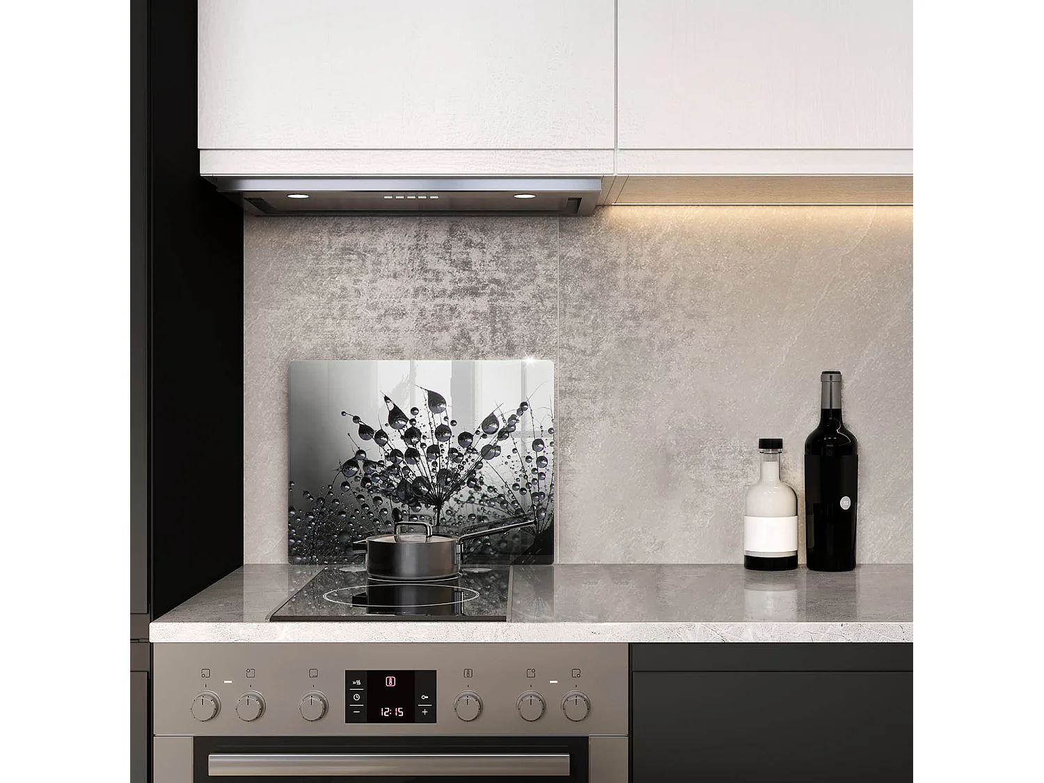 Planche de cuisine rectangulaire en verre, 52x40 cm Pissenlits et rosée