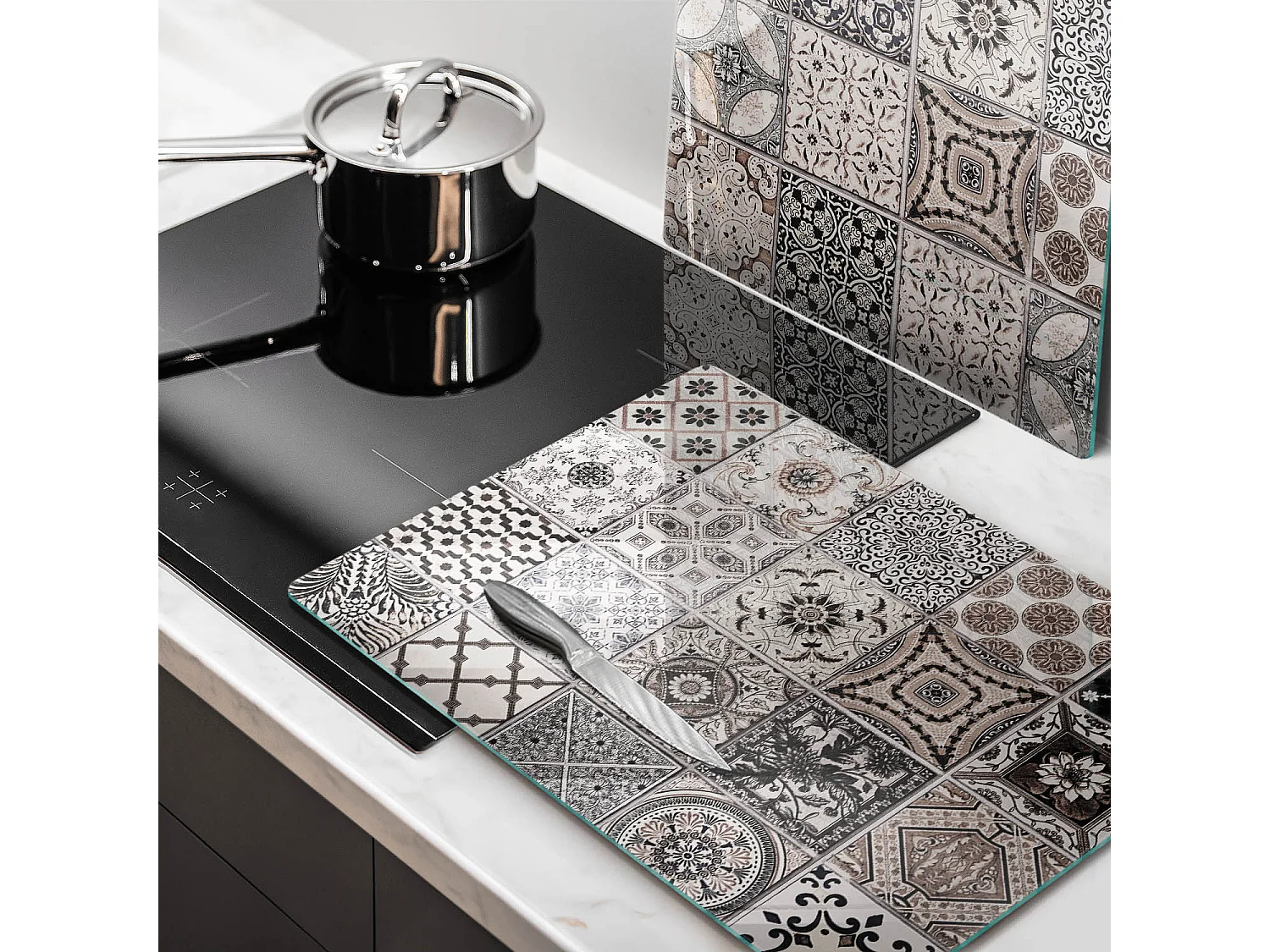 Planche de cuisine rectangulaire en verre, 2 pièces 40x52 cm Carrelage décoratif