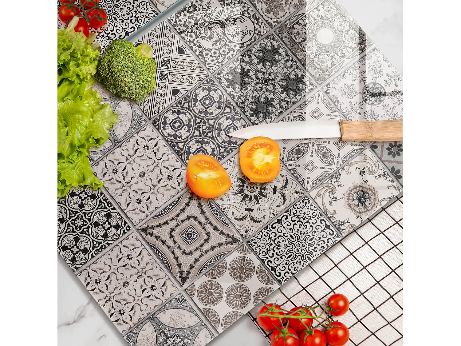 Planche de cuisine rectangulaire en verre, 2 pièces 40x52 cm Carrelage décoratif