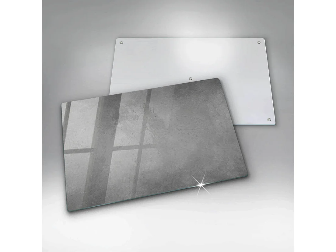 Planche de cuisine rectangulaire en verre, 80x52 cm, fond texture béton