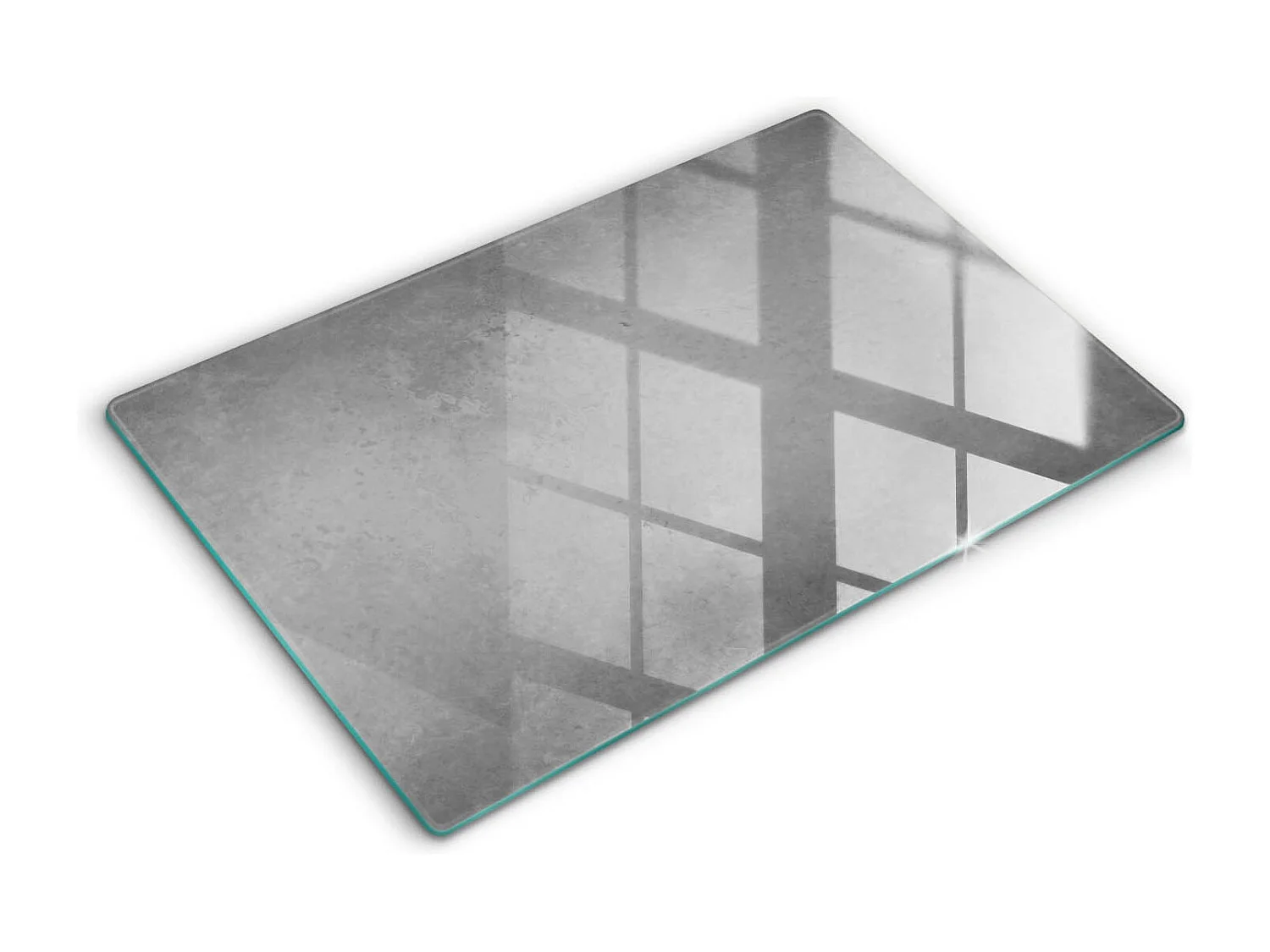 Planche de cuisine rectangulaire en verre, 80x52 cm, fond texture béton