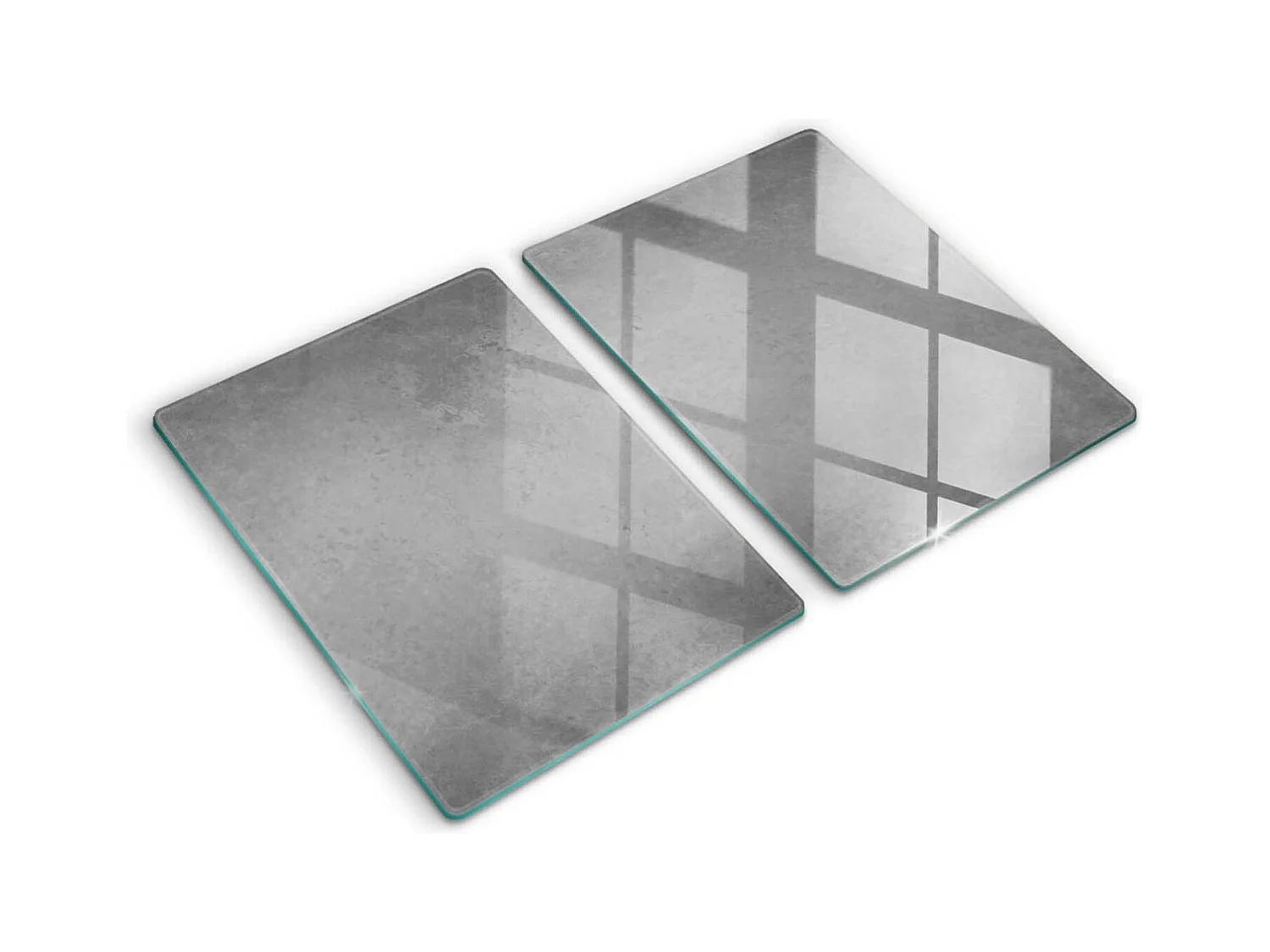 Planche de cuisine rectangulaire en verre, 2 pièces 40x52 cm Fond texture béton
