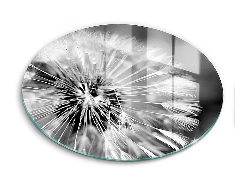 Rond glazen keukenplank, 30 cm Delicate Paardebloem