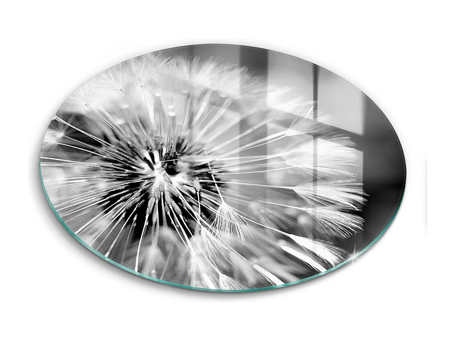 Rond glazen keukenplank, 30 cm Delicate Paardebloem