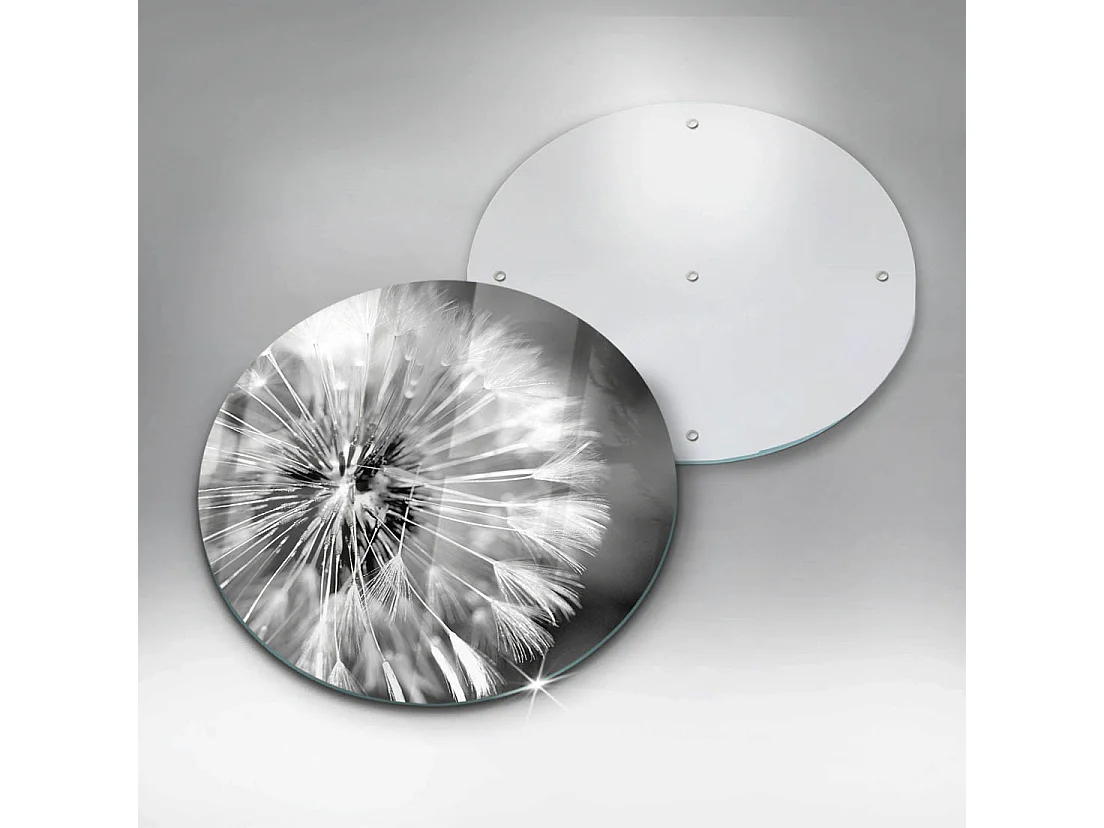 Rond glazen keukenplank, 30 cm Delicate Paardebloem