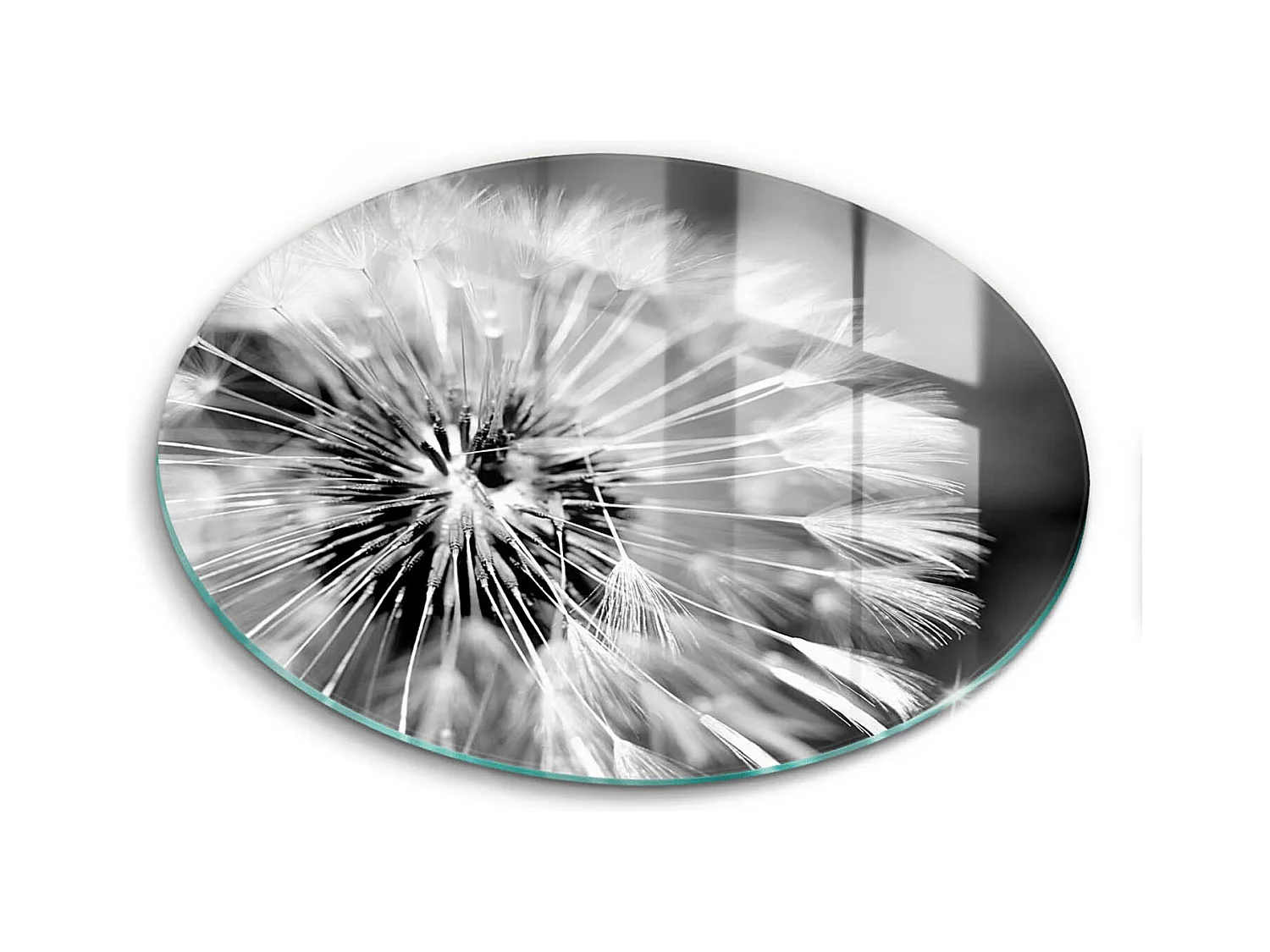 Planche de cuisine ronde en verre, 30 cm Pissenlit délicat