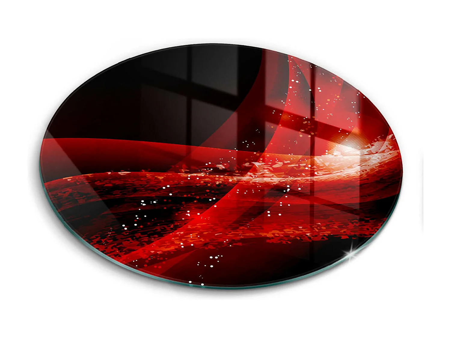 Planche de cuisine ronde en verre, 30 cm Abstraction moderne