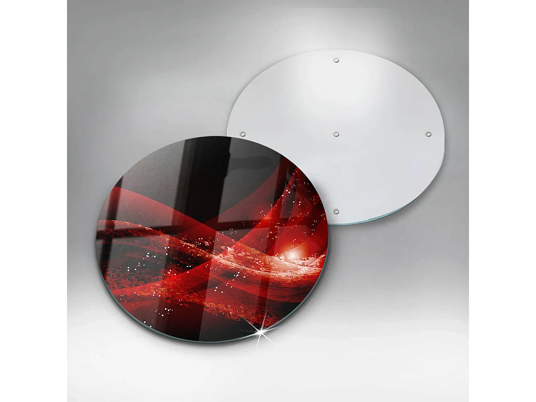 Planche de cuisine ronde en verre, 30 cm Abstraction moderne