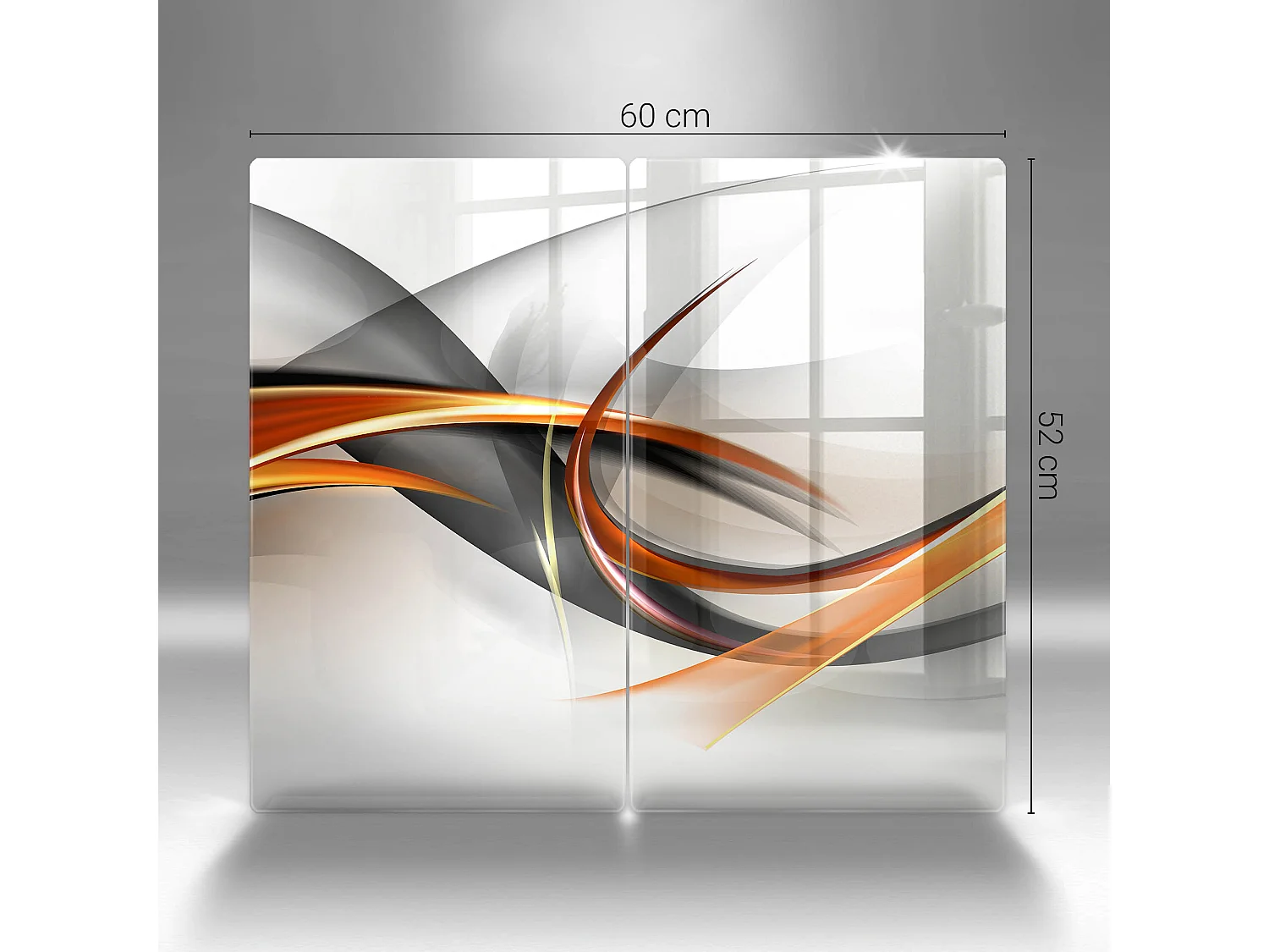 Rechteckiges Küchenbrett aus Glas, 2 Stück 30x52 cm Moderne Formen