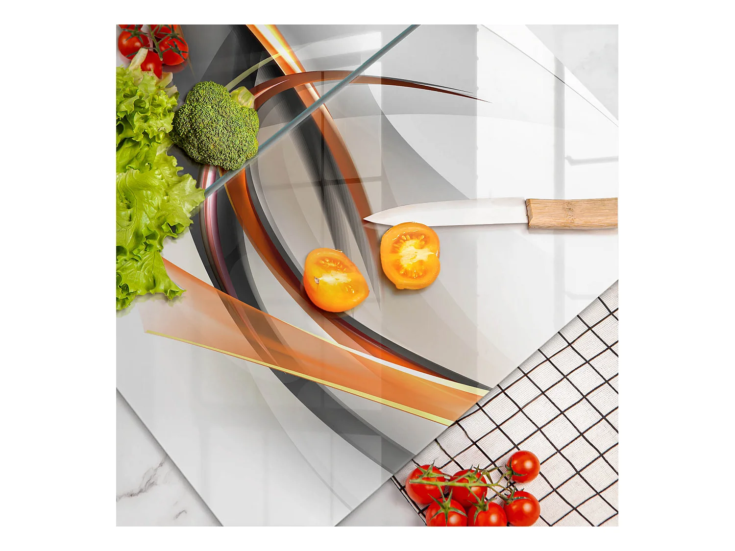Planche de cuisine rectangulaire en verre, 2 pièces 30x52 cm Formes modernes
