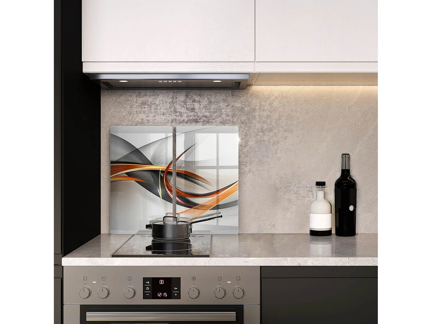 Rechteckiges Küchenbrett aus Glas, 2 Stück 30x52 cm Moderne Formen