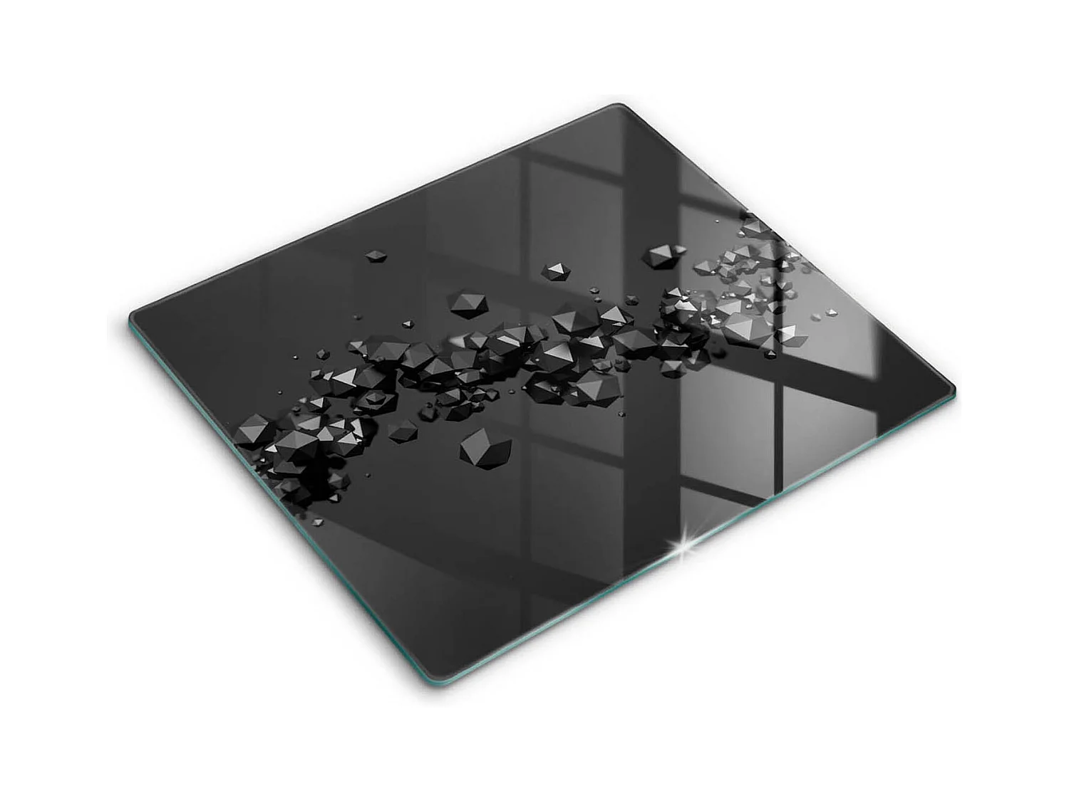 Planche de cuisine rectangulaire en verre, 60x52 cm formes 3D abstraites