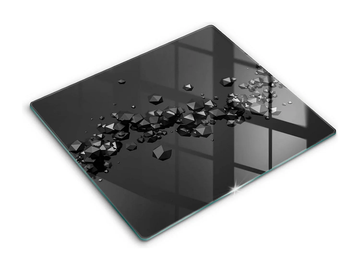 Planche de cuisine rectangulaire en verre, 60x52 cm formes 3D abstraites