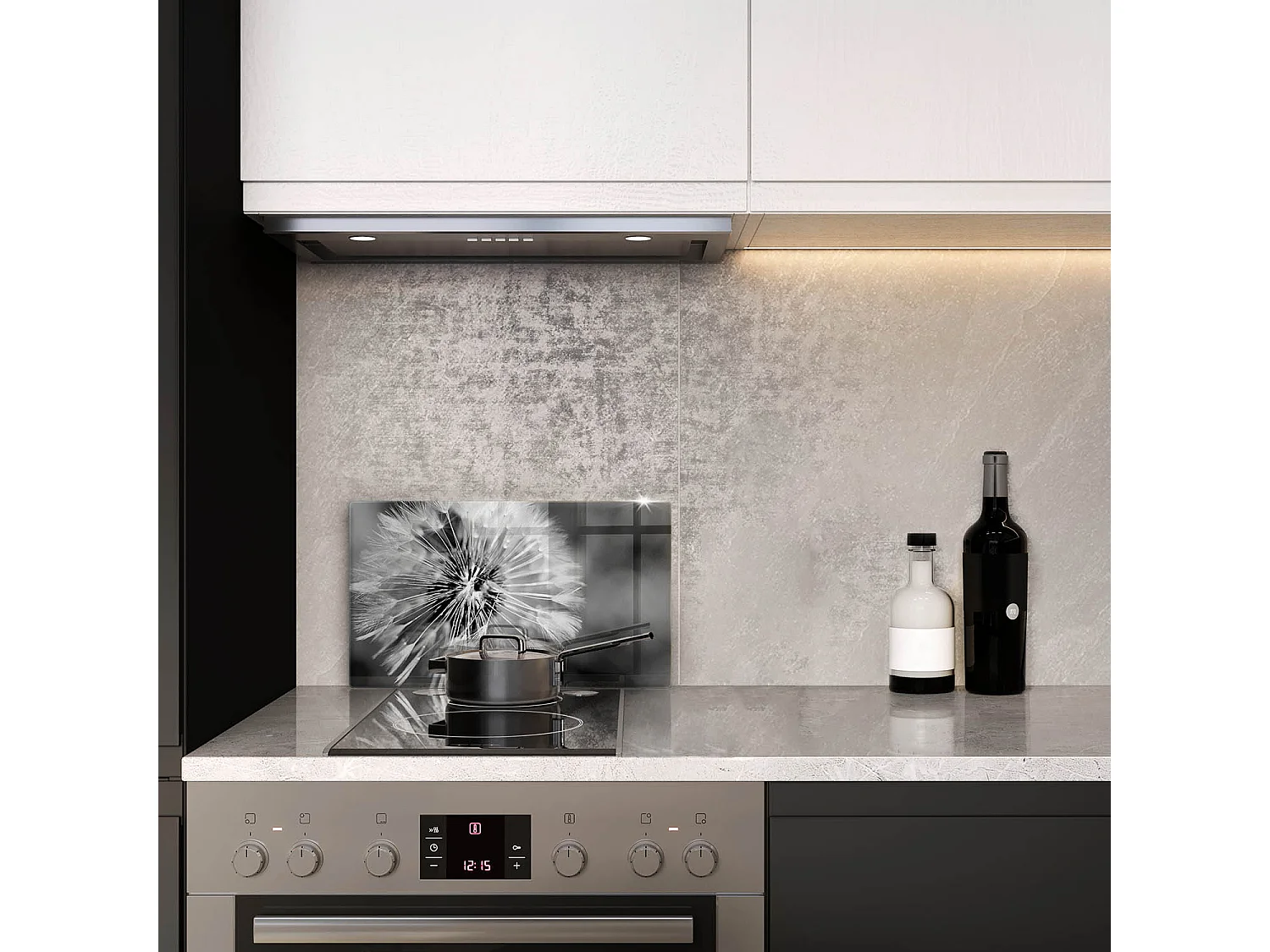 Planche de cuisine rectangulaire en verre, 52x30 cm Pissenlit délicat