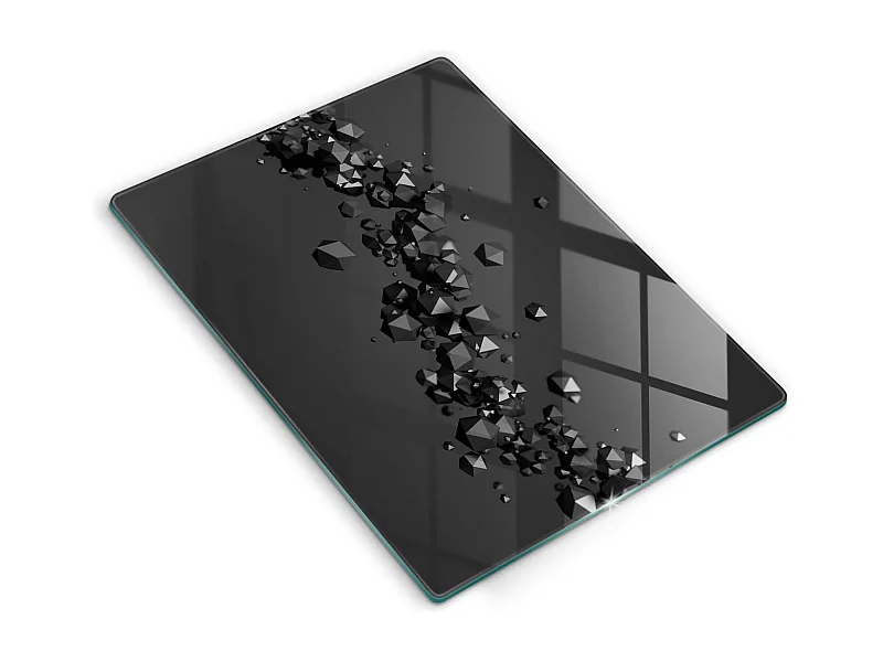 Rechthoekig glazen keukenbord, 40x52 cm Abstractie van 3D-vormen.