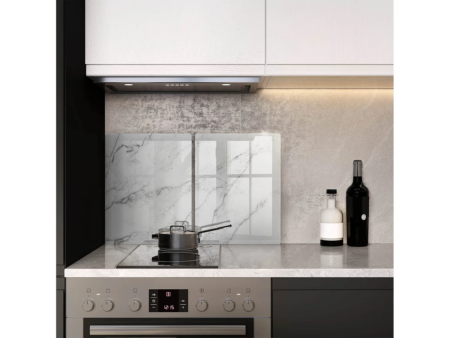 Planche de cuisine rectangulaire en verre, 2 pièces 40x52 cm Texture marbre élégante