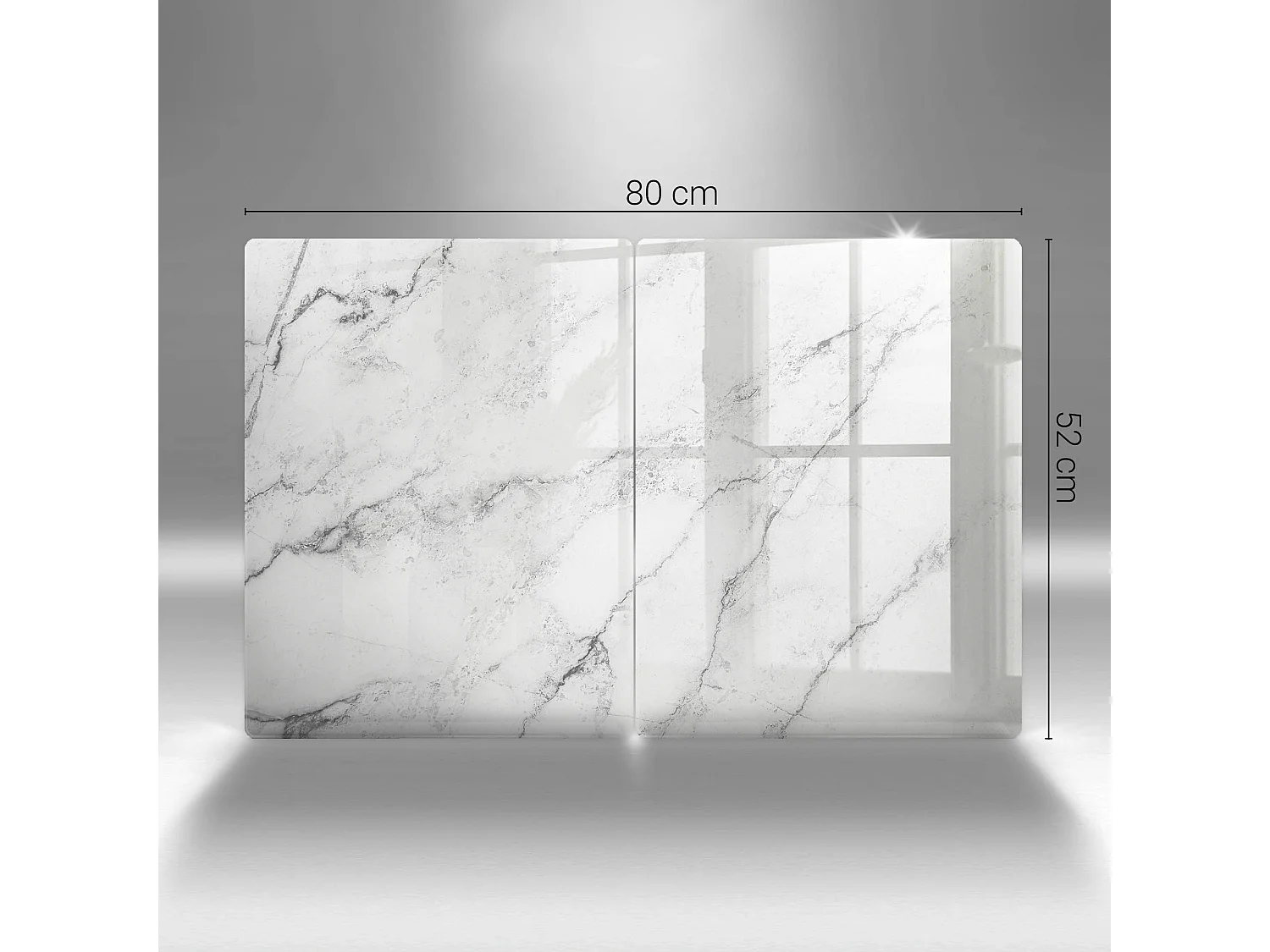 Planche de cuisine rectangulaire en verre, 2 pièces 40x52 cm Texture marbre élégante