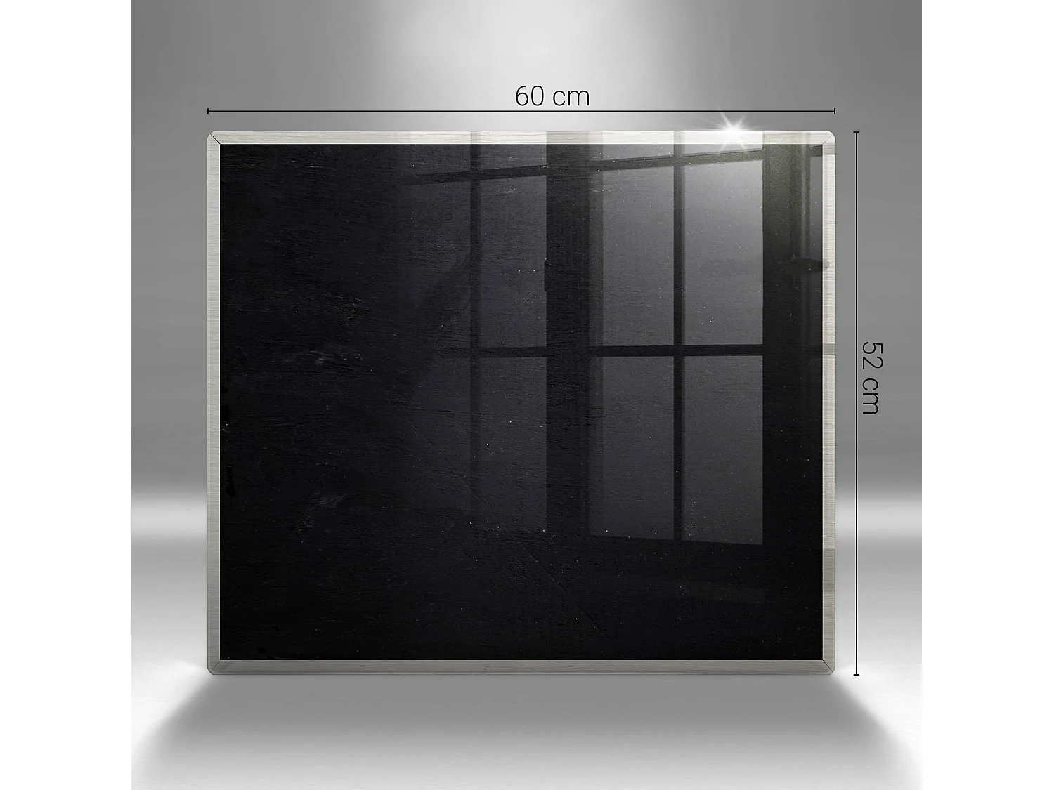 Planche de cuisine rectangulaire en verre, 60x52 cm Noir