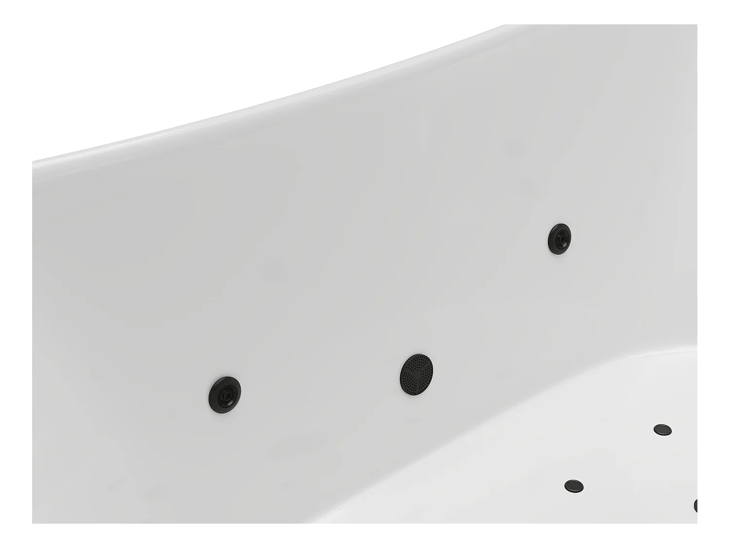 Bañera de hidromasaje asimétrica con luces LED - Blancoa - 190 L - 180 x 80 x 74 cm - BOLAZA