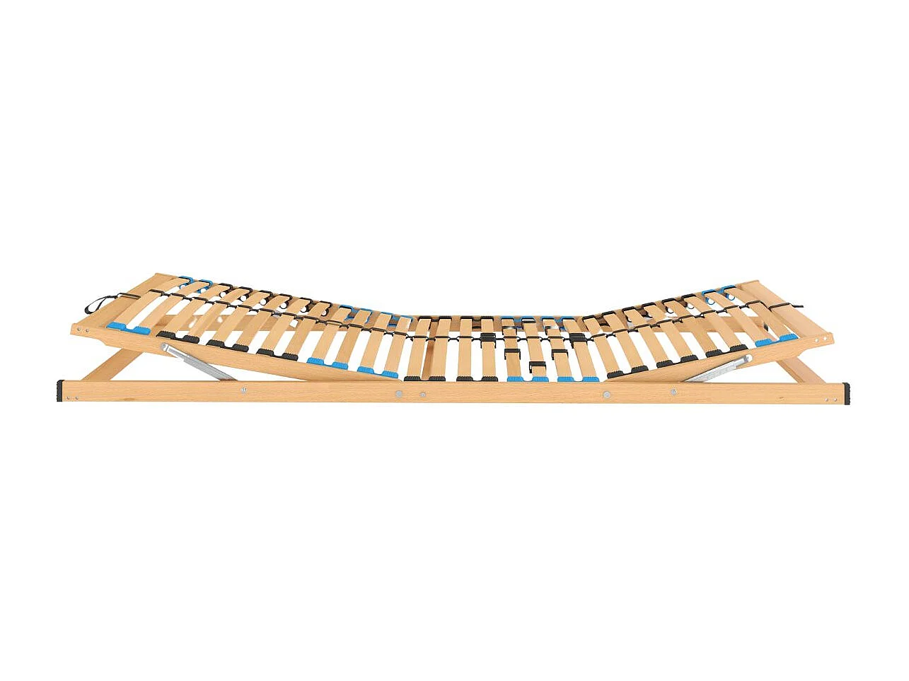 Sommier à lattes 70x200 avec 28 lattes 5 zones avec tête et pied réglables - Arne