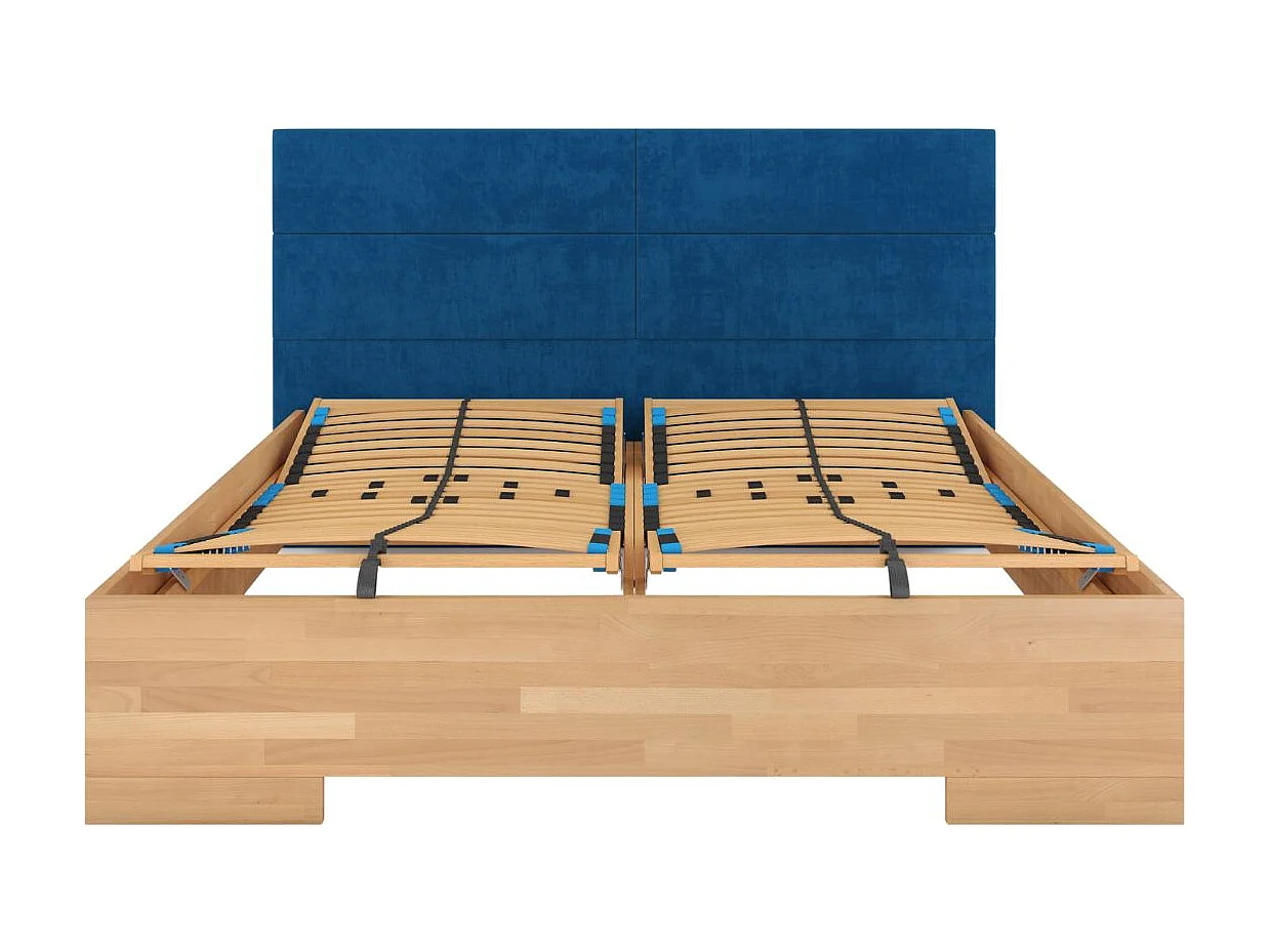 Sommier à lattes 90x200 avec 28 lattes 5 zones avec tête et pied réglables - Arne