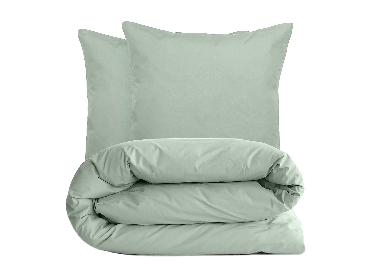 Parure de lit 240x220 cm set 65x65 cm percale MANOIR vert Lichen