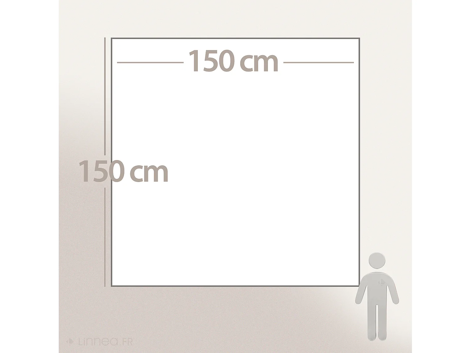 Couverture courtepointe en mousseline de coton 150x150 cm + 5 cm ELZA beige ficelle