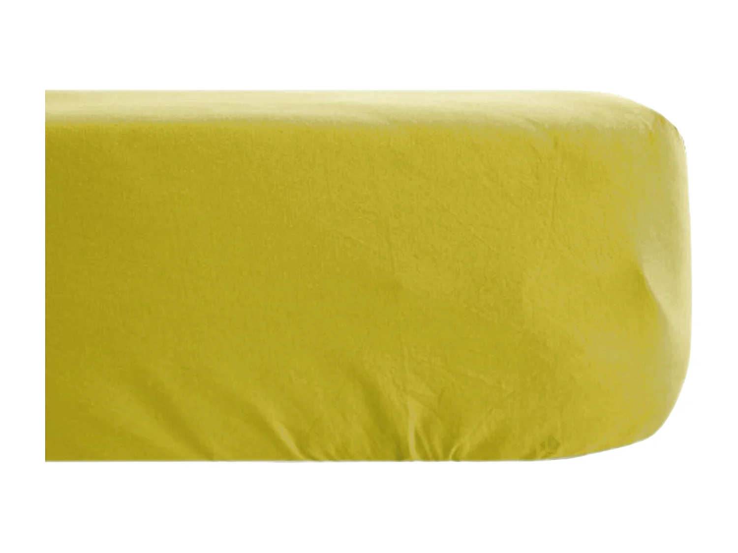 Drap housse uni 90x200 cm bonnet 35 cm percale de coton MANOIR vert Jasmin