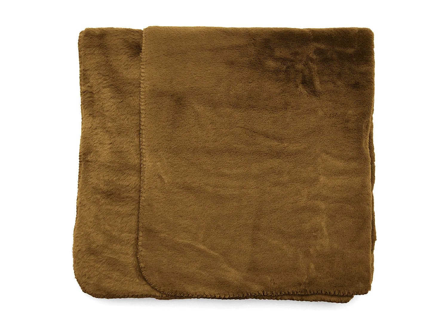 Maxi plaid en polyester 150x200 cm TANUKI fausse fourrure jaune foin