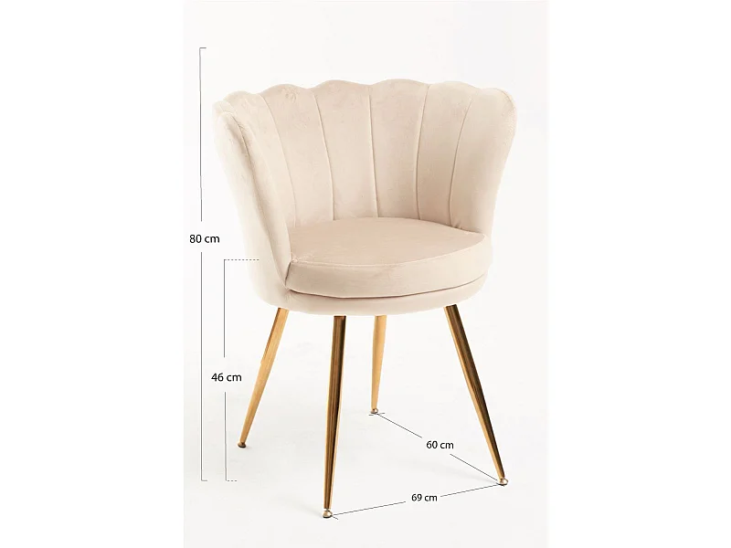 Sillas Comedor - Silla Dunsa Golden Terciopelo - Beige