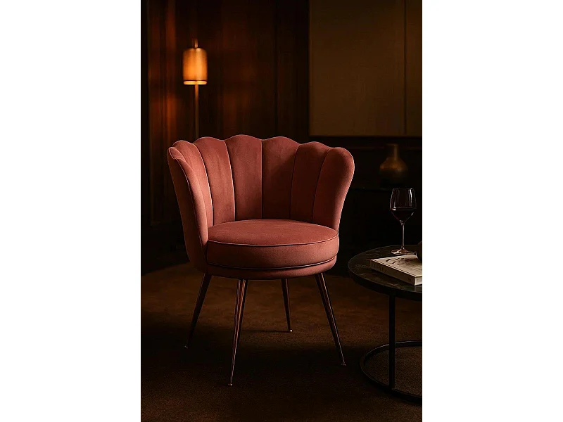 Sillas Comedor - Silla Dunsa Golden Terciopelo - Rosa