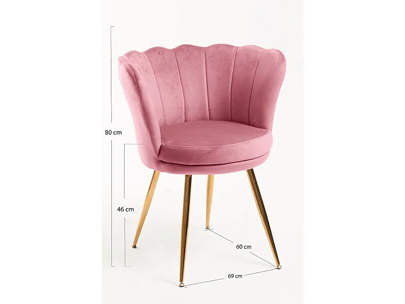Sillas Comedor - Silla Dunsa Golden Terciopelo - Rosa