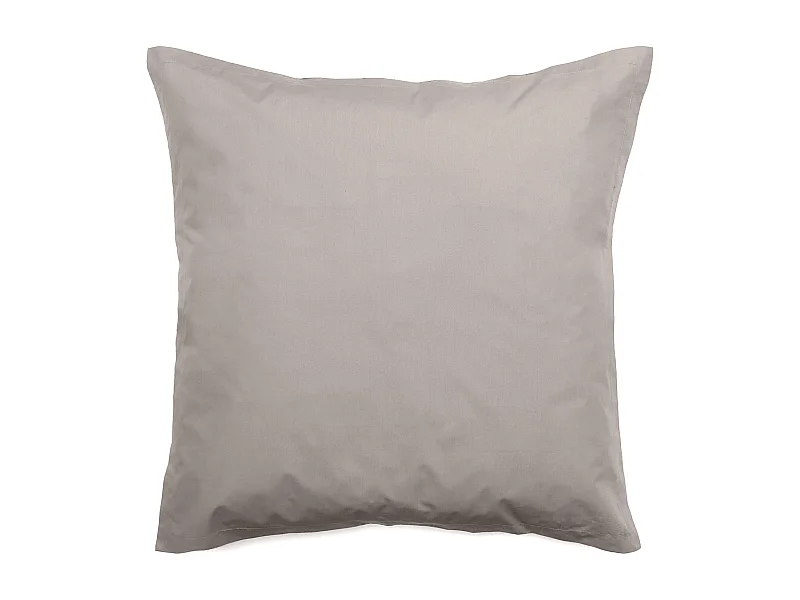 Taie d'oreiller volants plats 65x65 cm percale MANOIR gris Cendre