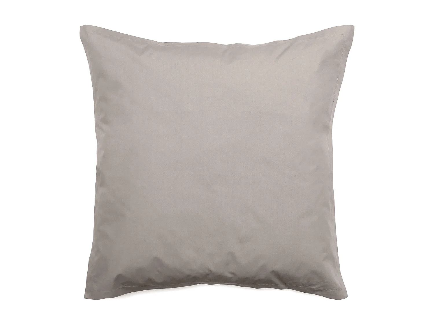 Taie d'oreiller volants plats 65x65 cm percale MANOIR gris Cendre