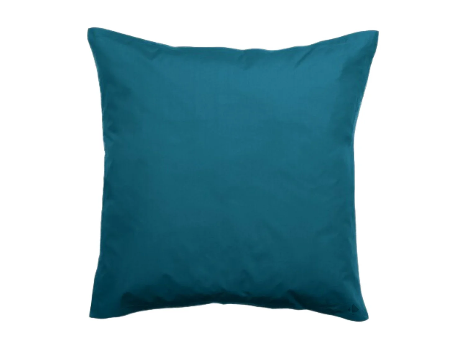 Taie d'oreiller volants plats 65x65 cm percale MANOIR bleu lagon