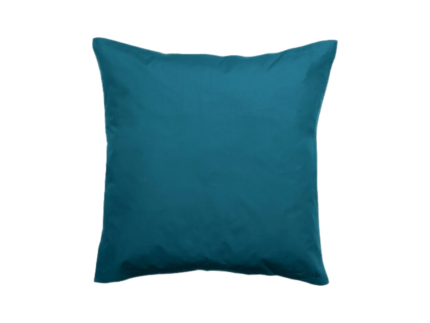 Taie d'oreiller volants plats 65x65 cm percale MANOIR bleu lagon